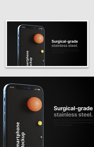 多角度苹果iPhone 12手机app界面ui设计智能贴图ps样机素材