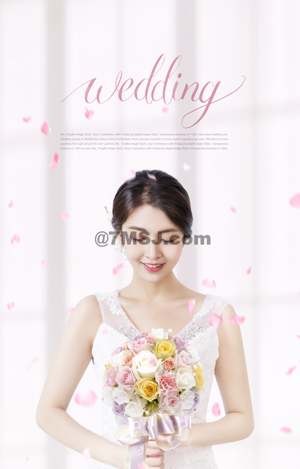 漂亮新娘婚纱照婚纱摄影宣传海报 广告设计 七米网 7msj Com