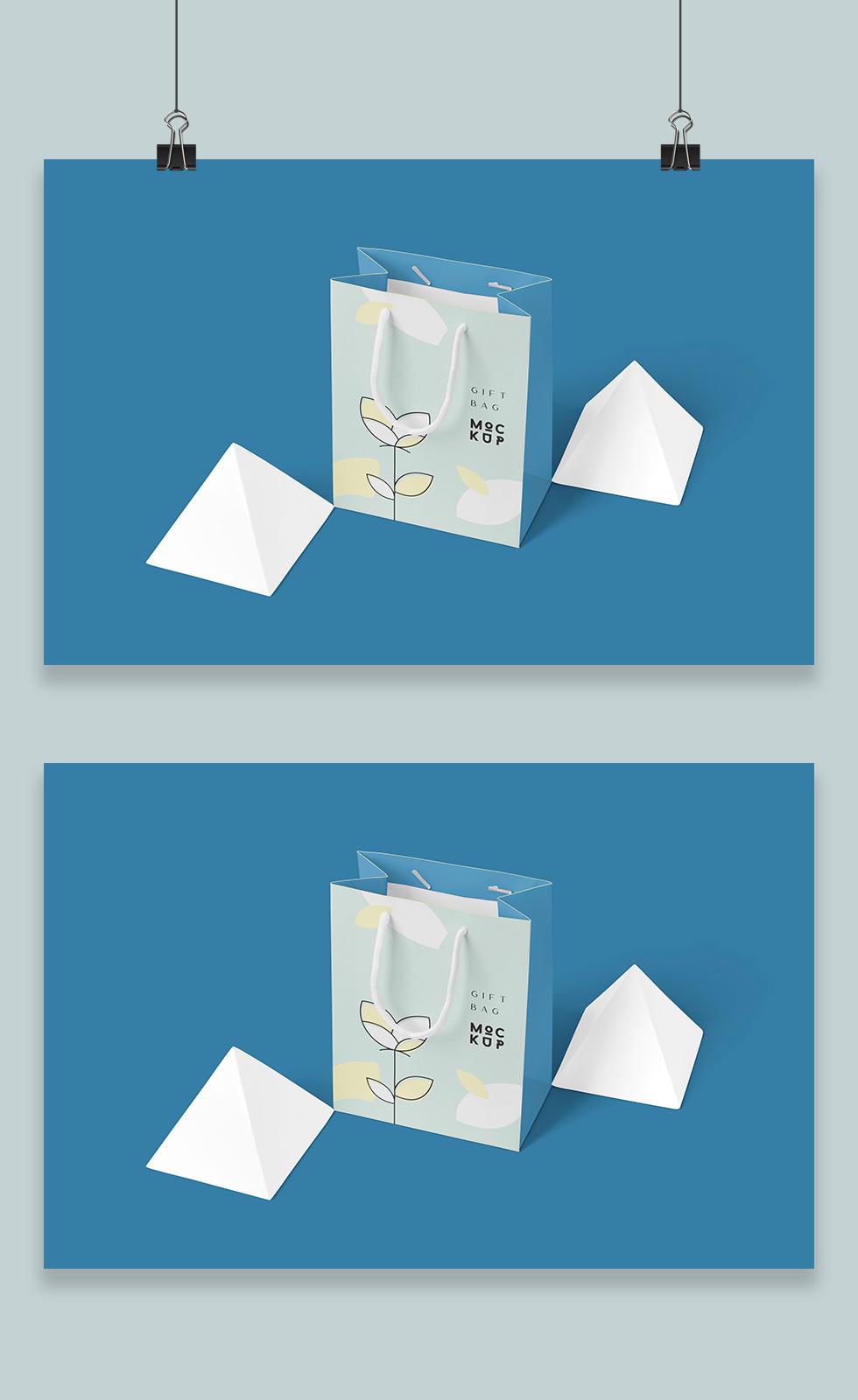 手提袋购物袋纸袋展示效果图面包环保袋智能贴图样机 10.JPG