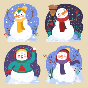 冬季插画圣诞节冬季雪人