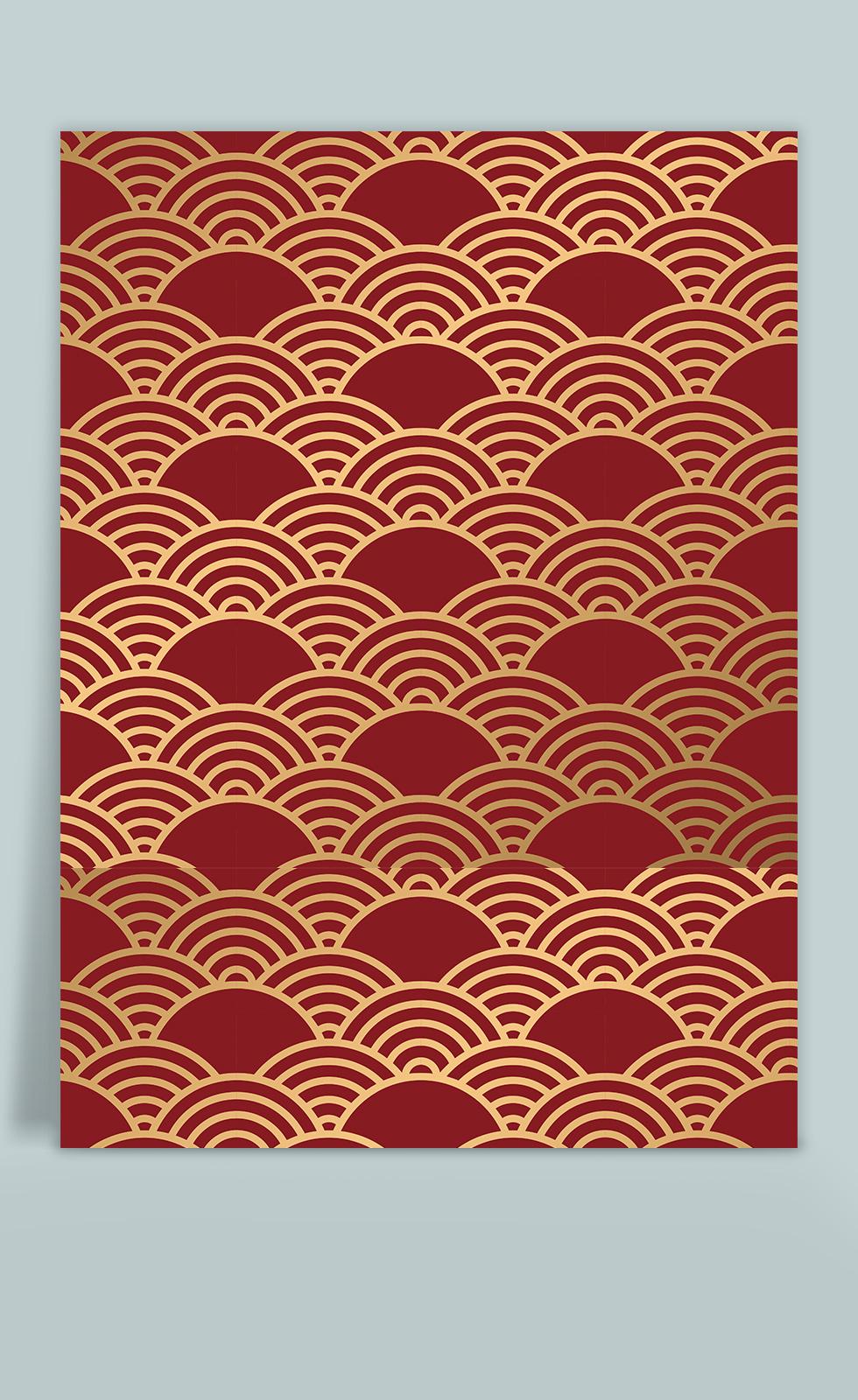 中国风东方传统红色喜庆春节花纹图案纹理海报背景 32.jpg