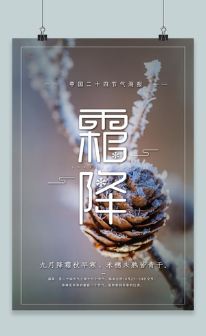 霜降中国传统24节气之一宣传海报 2