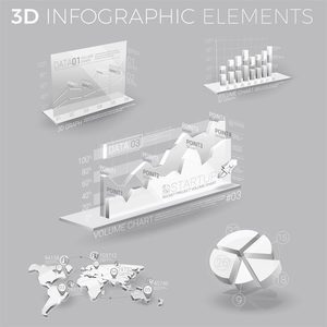 2.5d等距数据透视图表科技海报立体数据可视化矢量ai设计素材