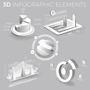 2.5d等距数据透视图表科技海报立体数据可视化矢量ai设计素材