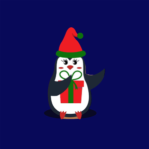 圣诞节 企鹅 圣诞贺卡 贺卡 圣诞节背景 圣诞壁纸 明信片 圣诞装饰