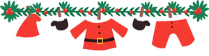 圣诞节 线 边境 框架 圣诞老人 冬天 装饰 自然 全套服装 衣服 假期
