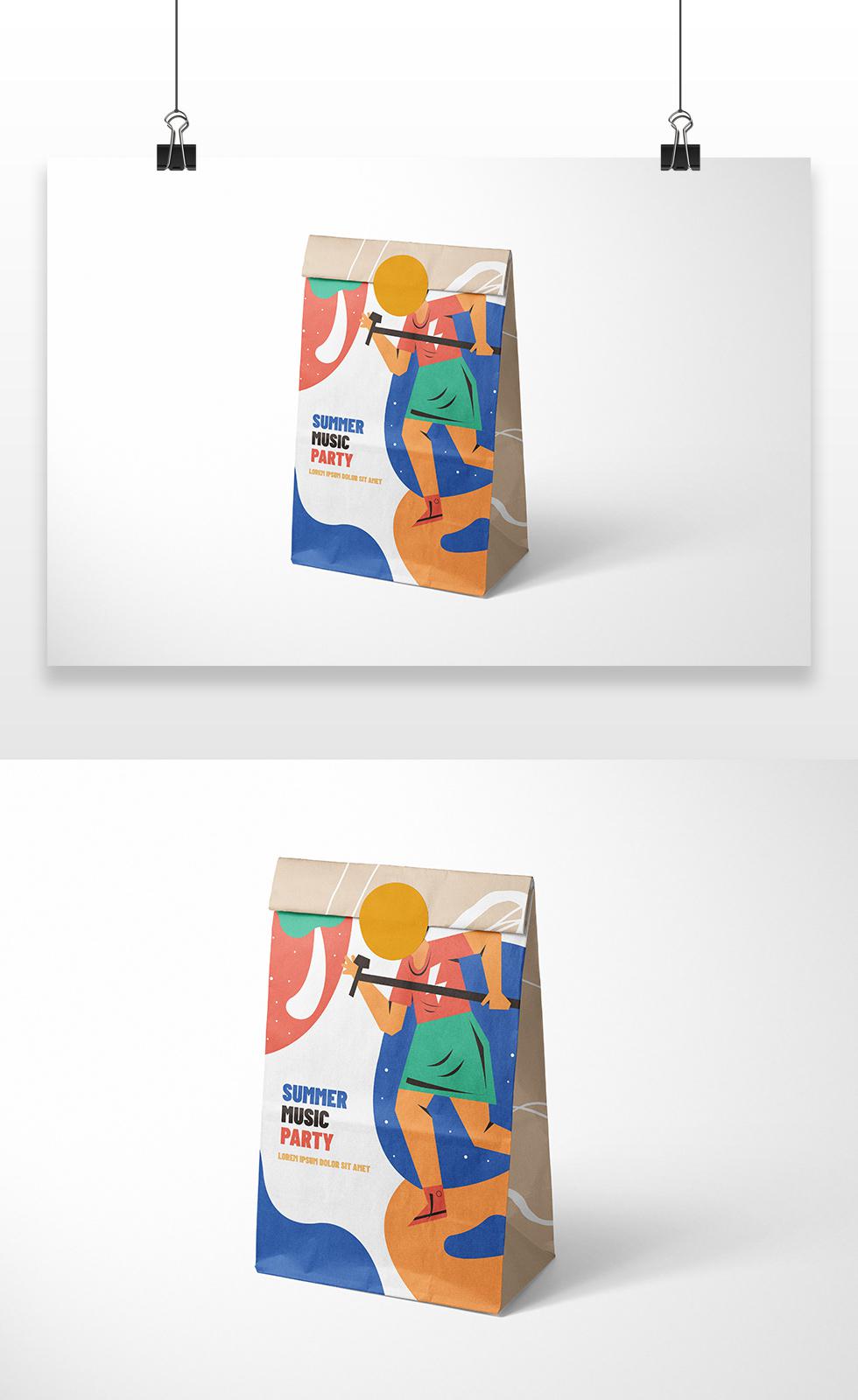 品牌食品零食面包汉堡牛皮纸袋包装袋样机VI智能贴图 5.JPG