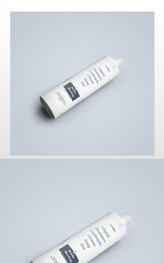 洗衣液药瓶喷瓶塑料瓶子包装效果图VI智能贴图样机