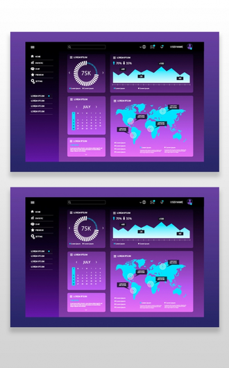 数据可视化运营平台科技后台UI设计界面图表模板