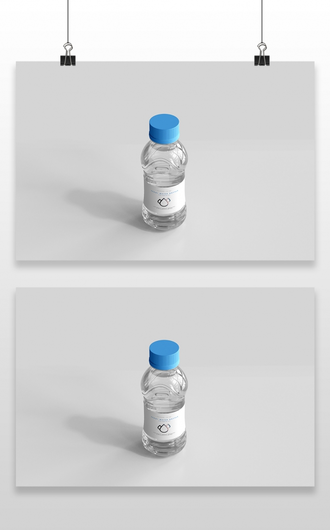 透明塑料瓶矿泉水瓶饮料瓶苏打水瓶子效果图智能贴图PSD样机