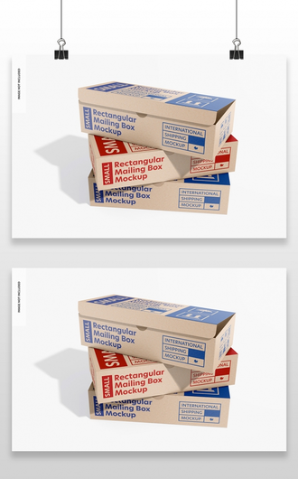 3D翻盖纸盒牛皮包装盒效果图展示VI智能贴图PSD样机