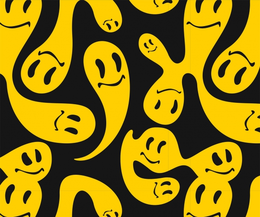 潮流酸性赛博朋克艺术emoji笑脸表情抽象几何海报AI矢量素材