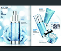 唯美风时尚护肤品化妆品美容广告画册杂志内页封面